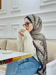 Chanel Çift Taraflı İthal Vual İpel Şal 85651 - Vizon - Organic ScarfsOrganic Scarfs