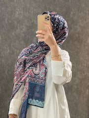 İthal Etro Desen Hint Vual İpek Şal  - Soft Pudra - Organic ScarfsOrganic Scarfs