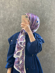 İTHAL ETRO DESEN NEW VUAL İPEK ŞAL 44344 - leylak - Organic ScarfsOrganic Scarfs