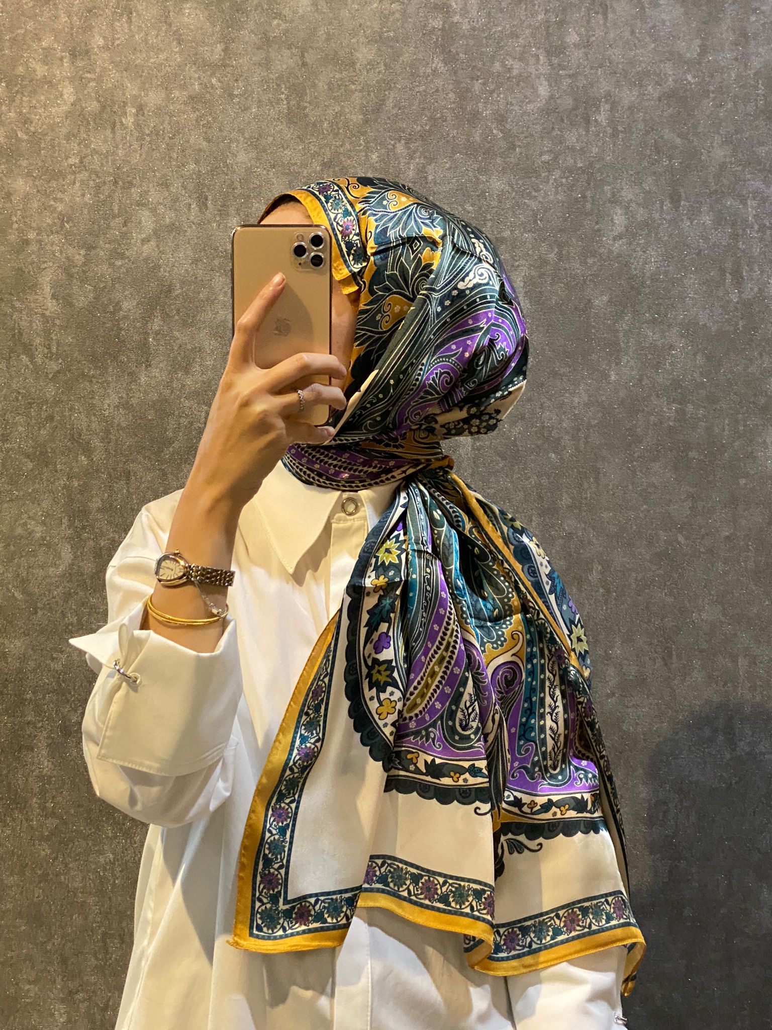 İthal Etro Yeni Sezon İthal Etnik Desen Vual İpek Şal 10041 - Güne Bakan - Organic ScarfsOrganic Scarfs